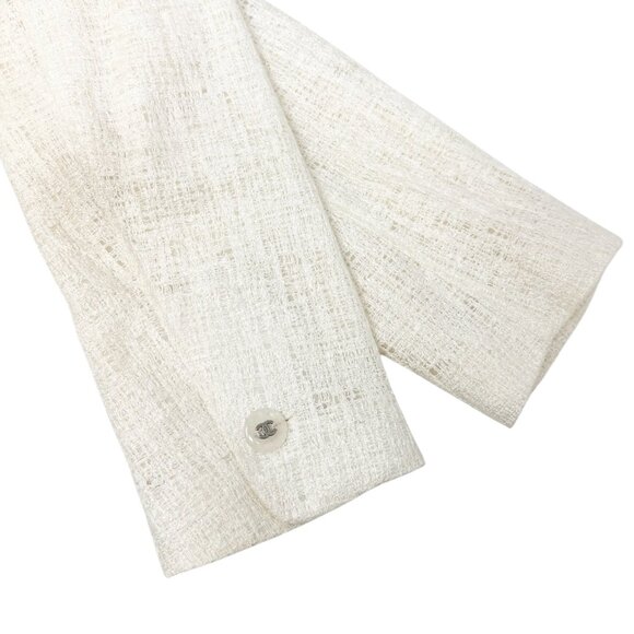 CHANEL Vintage 98P CC Logo Button Boucle Tweed Blazer Jacket #38 White [106201] - Picture 10 of 12
